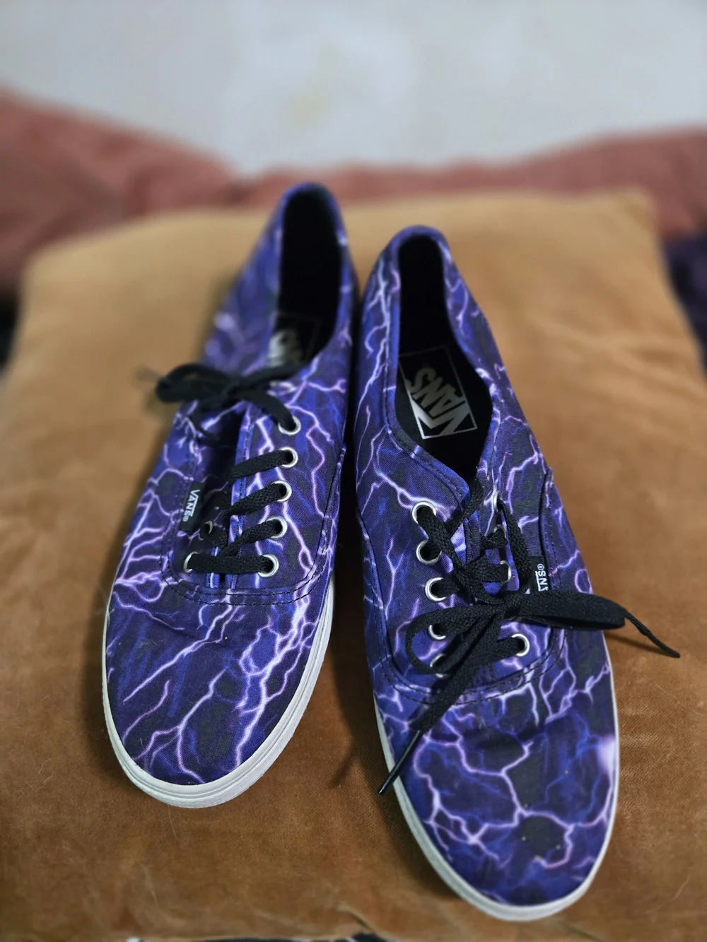 Vans Lightning Print Canvas Sneakers - Purple